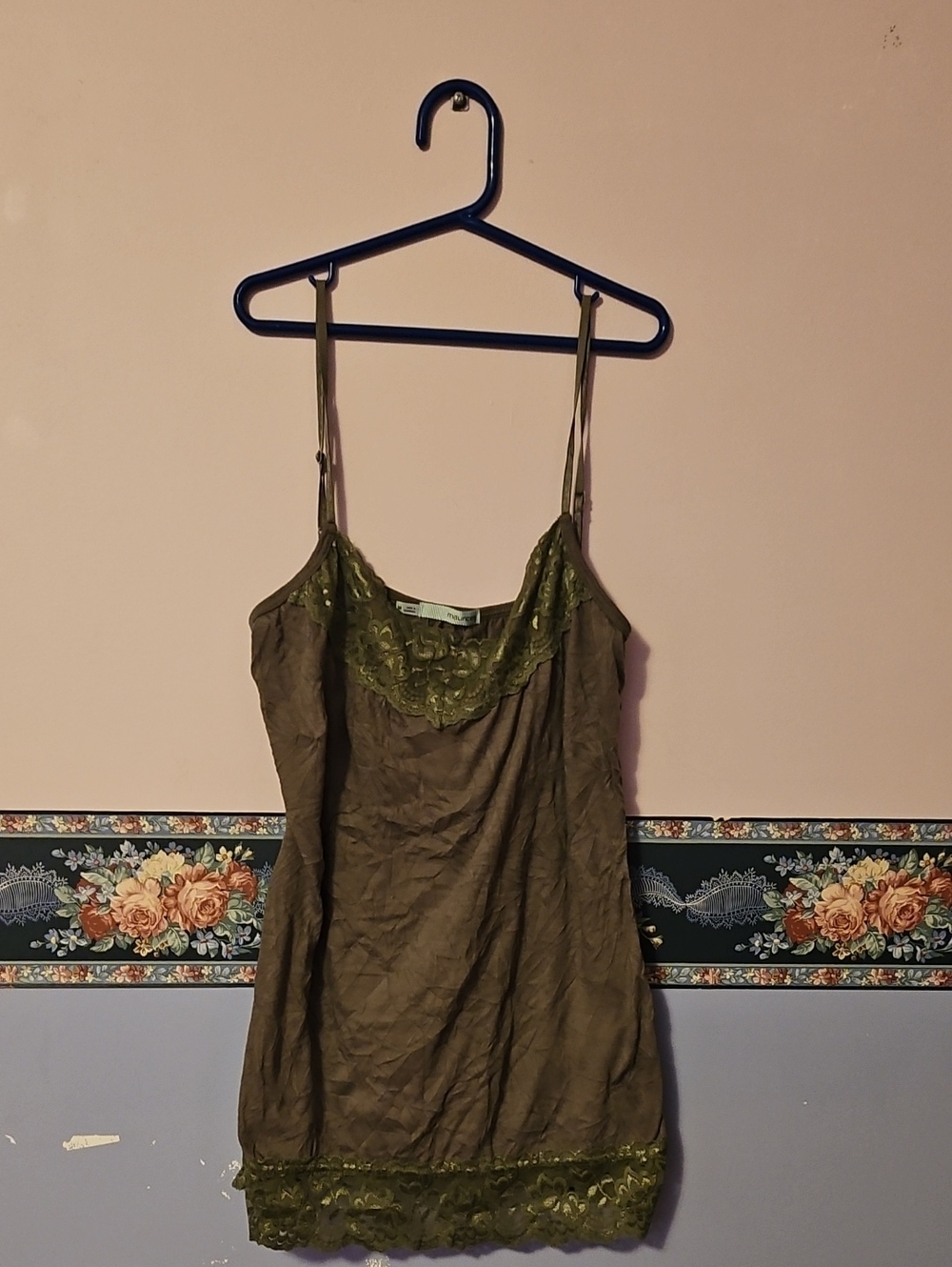 Maurices Olive Green Lace-Trim Camisole